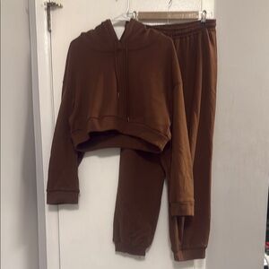 Brown Hoodie and Jogger Set